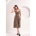 Slip Midi-Kleid mit Leopardenmuster